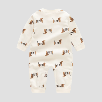 Baby Cute Puppy Shoulder Split Romper