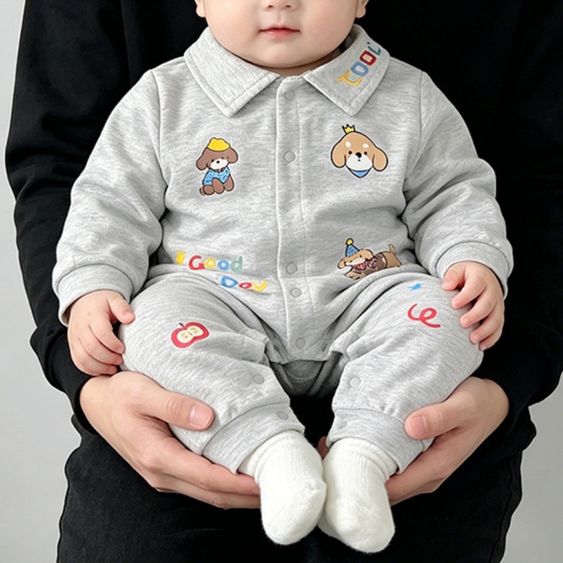 Baby Boy Puppy Print Romper
