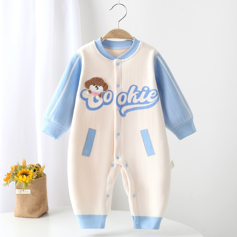 Baby Unisex Fleece Cartoon Long Sleeve Romper
