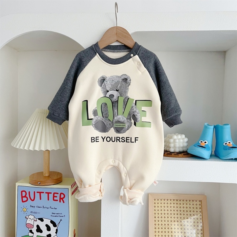 Baby Casual LOVE Bear Fleece Romper - kissminis