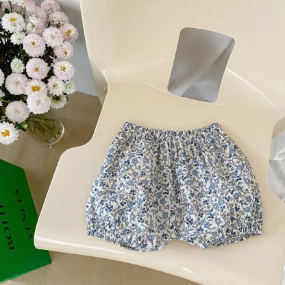 Baby Toddler Girl Solid Color Short Sleeve T-shirt/Floral Print Shorts