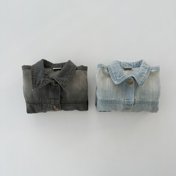 Toddler Boy/Girl Solid Color Denim Blouse-kissminis