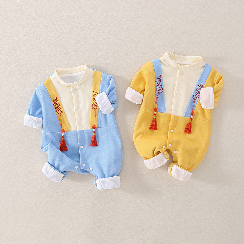 Baby Han Chinese Clothing Style Long Sleeve Romper-kissminis