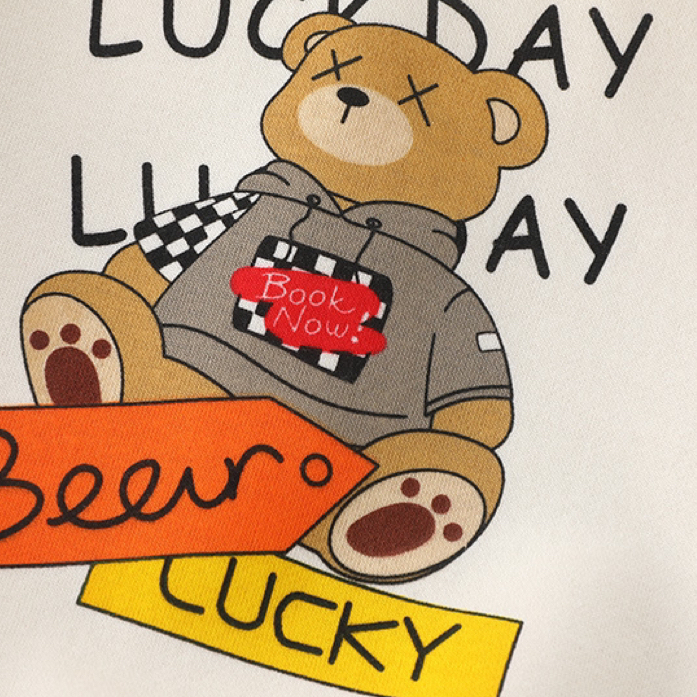 Baby & Girl Cute Cartoon Bear Letter Print Thichen Long Sleeve Romper-kissminis