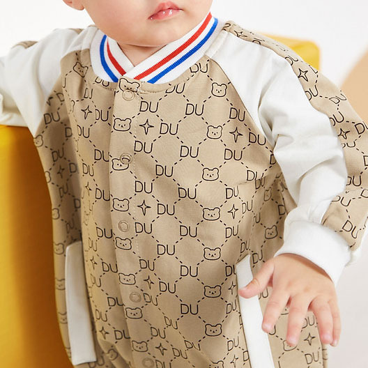 Newborn Baby's light Khaki Autumn Clothing Romper-kissminis