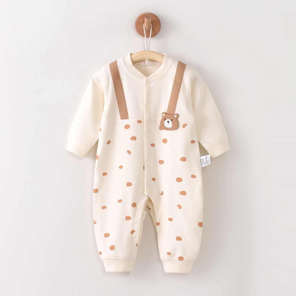 Pure Cotton Bear Pattern Romper-kissminis