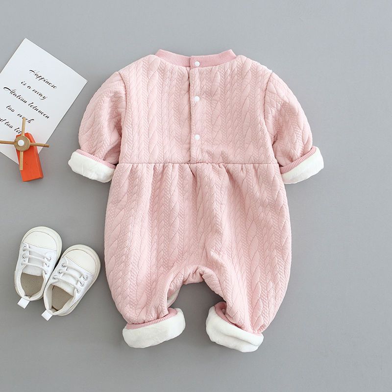 Baby Girl Cute Rabbit Pattern Long Sleeve Romper-kissminis