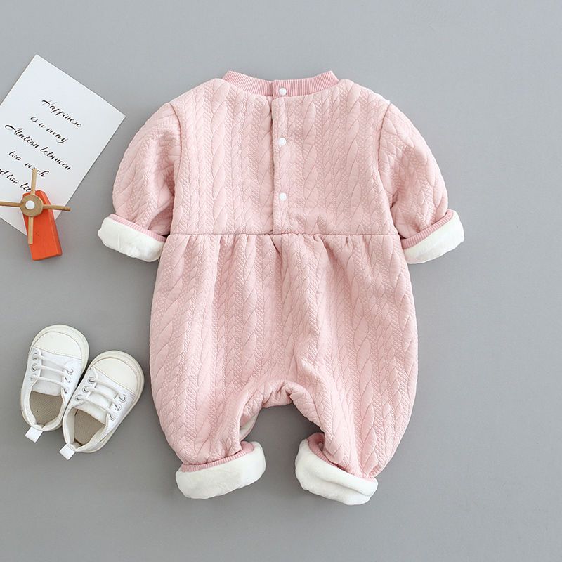 Baby Girl Cute Rabbit Pattern Long Sleeve Romper-kissminis