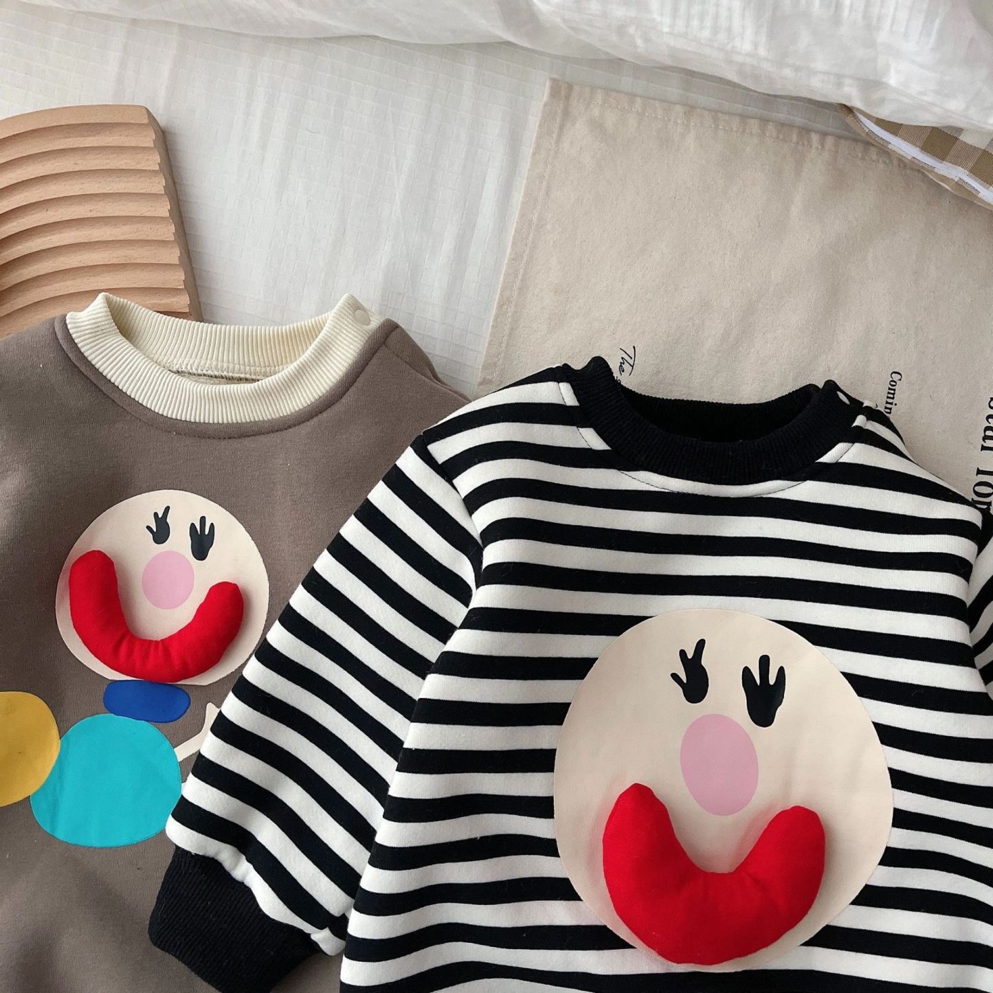 Baby Boy/Girl Cute Caterpillar Pattern Solid Color Striped Long Sleeve Romper-kissminis
