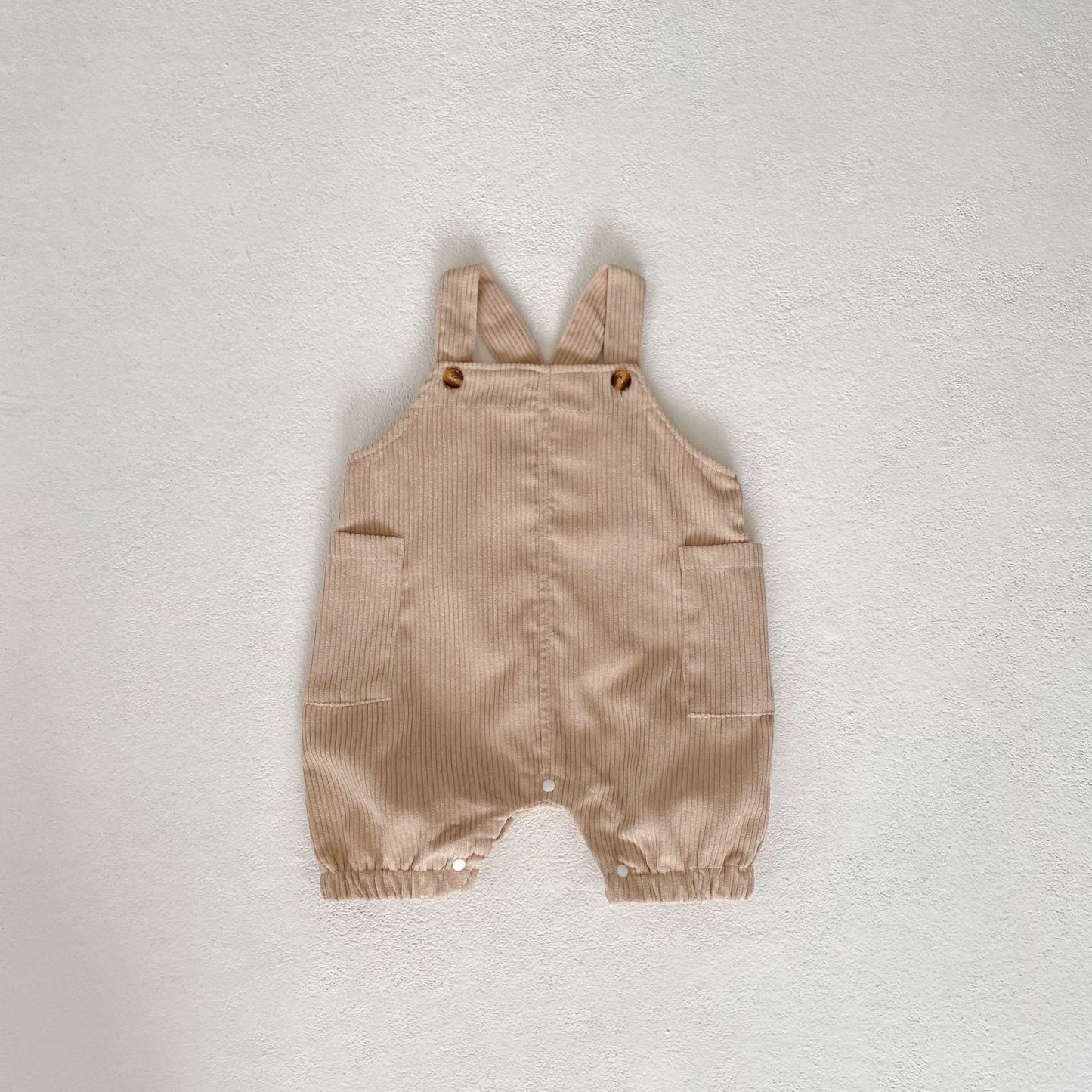 Baby Boy/Girl Corduroy Double Side Pockets Overalls Romper-kissminis