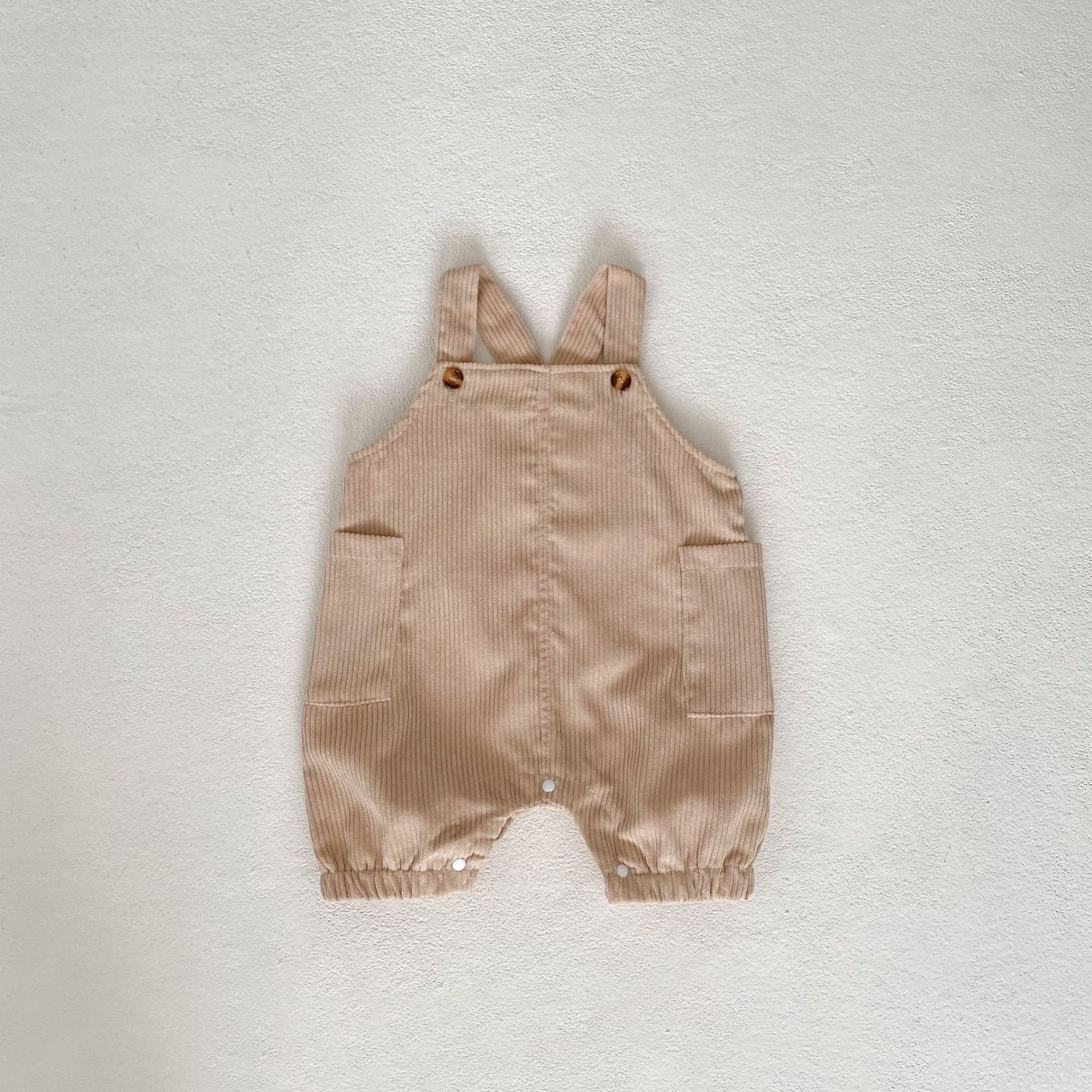 Baby Boy/Girl Corduroy Double Side Pockets Overalls Romper-kissminis