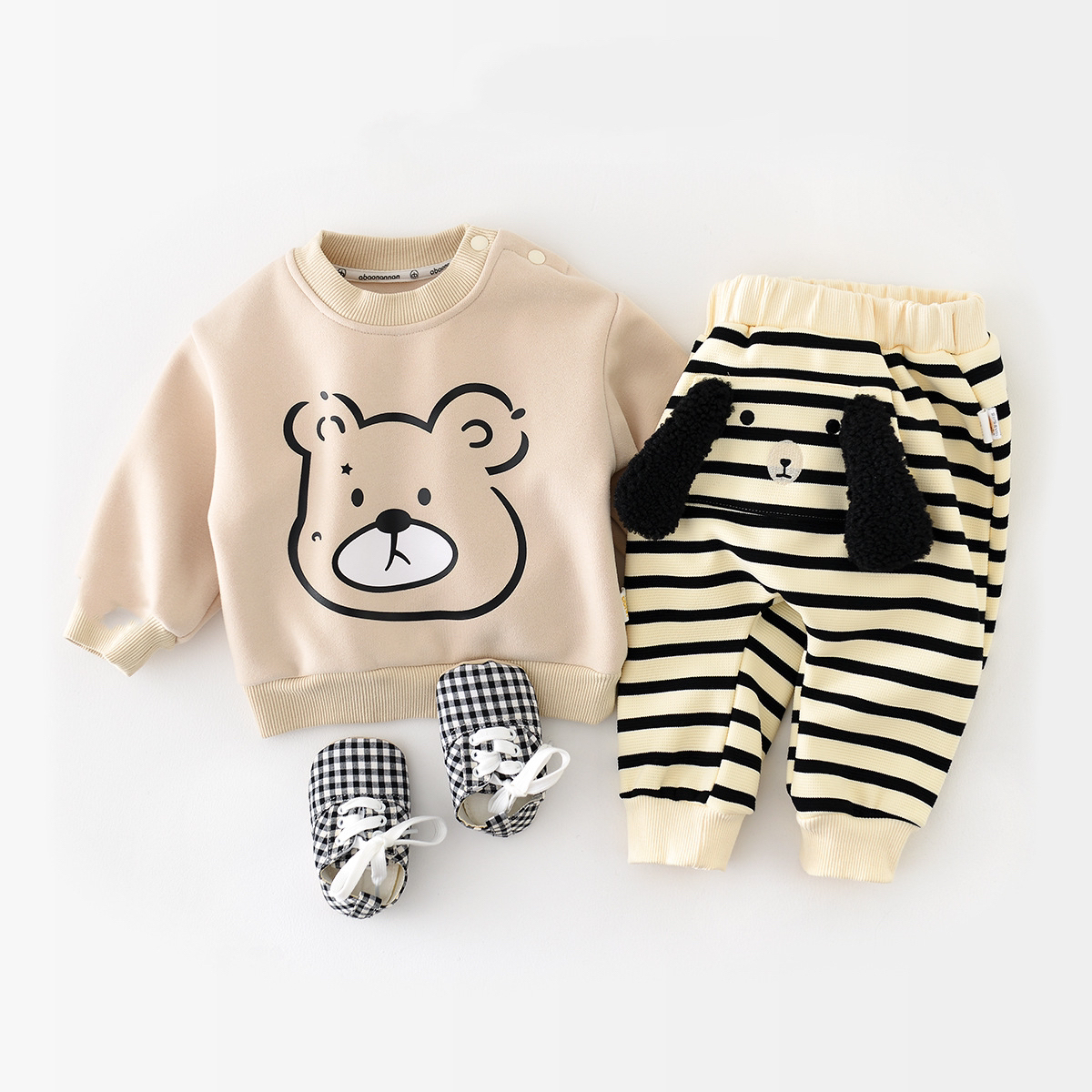Baby Boy/Girl Cute Bear Graphic Long Sleeve Sweatshirt-kissminis