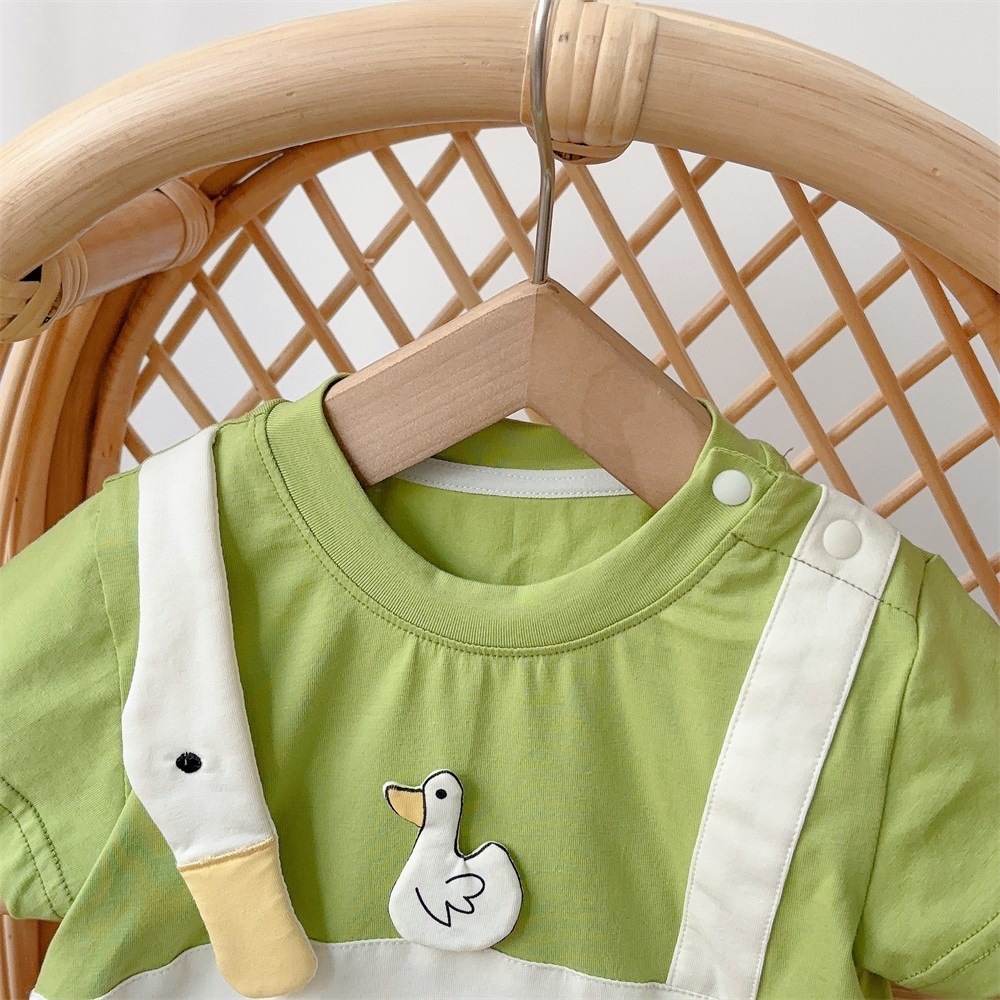 Baby Boy Duck Print Romper-kissminis