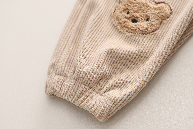 2pcs Toddler Bear Stripe Pocket Sweatshirt and Pant Set-kissminis