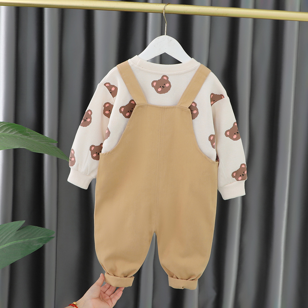 Toddler Boy Allover Cute Bear Two Piece Set-kissminis