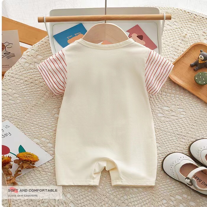 Baby Boy/Girl Mock Two-pieces Bear Patch Romper