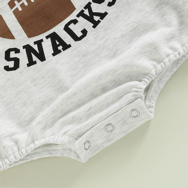 Baby Boy/Girl Baseball Theme Letters Print Long Sleeve Bodysuit-kissminis