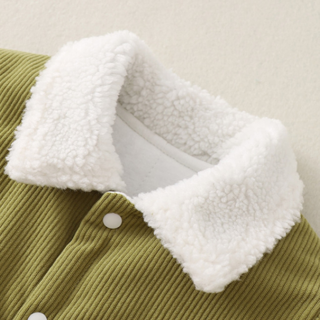 Baby Boy/Girl Winter Thicken Bear Graphic Long Sleeve Romper-kissminis