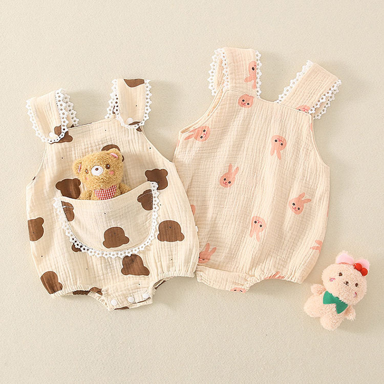 Baby 3D Pocket Rabbit/Bear Design Bodysuit-kissminis