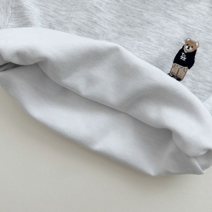 2pcs Toddler Boy/Girl Cool Bear Embroider T-Shirt and Pants Set-kissminis