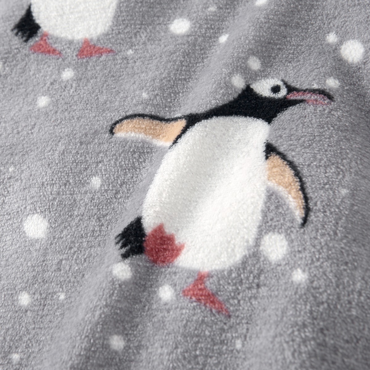 Baby Boy/Girl Allover Penguins and Snowflakes Pattern Thicken Long Sleeve Romper-kissminis