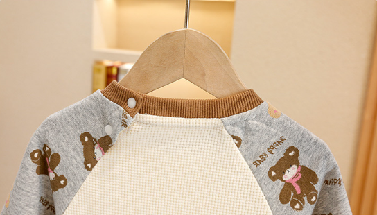 Baby Boy/Girl Bear Pattern and Ears Design Romper-kissminis