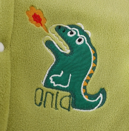 Baby Boy Cartoon Dinosaur Design Winter Fluff Long Sleeve Romper-kissminis