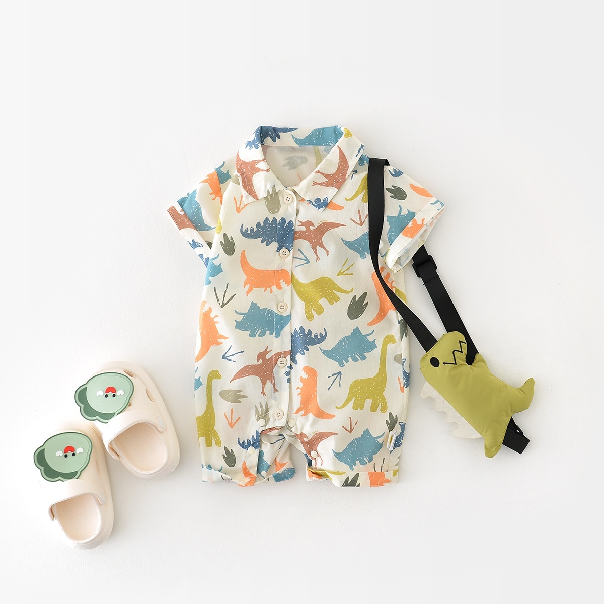 Baby Boy Dinosaur Patterns Romper-kissminis