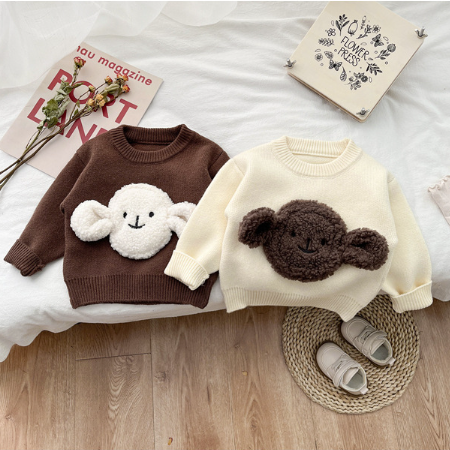 Baby Boy/Girl Ins Style 3D Big Ears Puppy Pattern Solid Color Long Sleeves Sweatshirt -kissminis