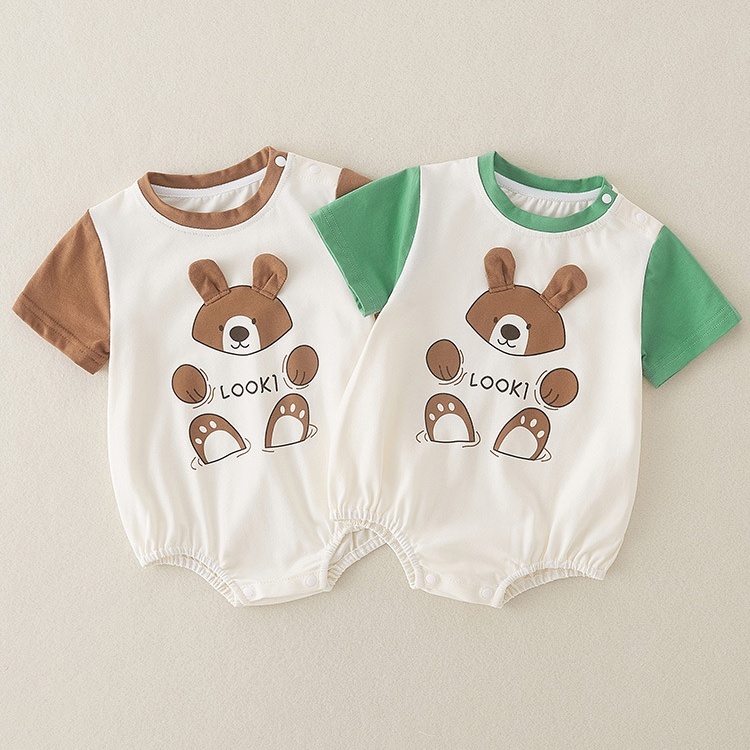Baby Boy/Girl Bear Cartoon Bodysuit-kissminis