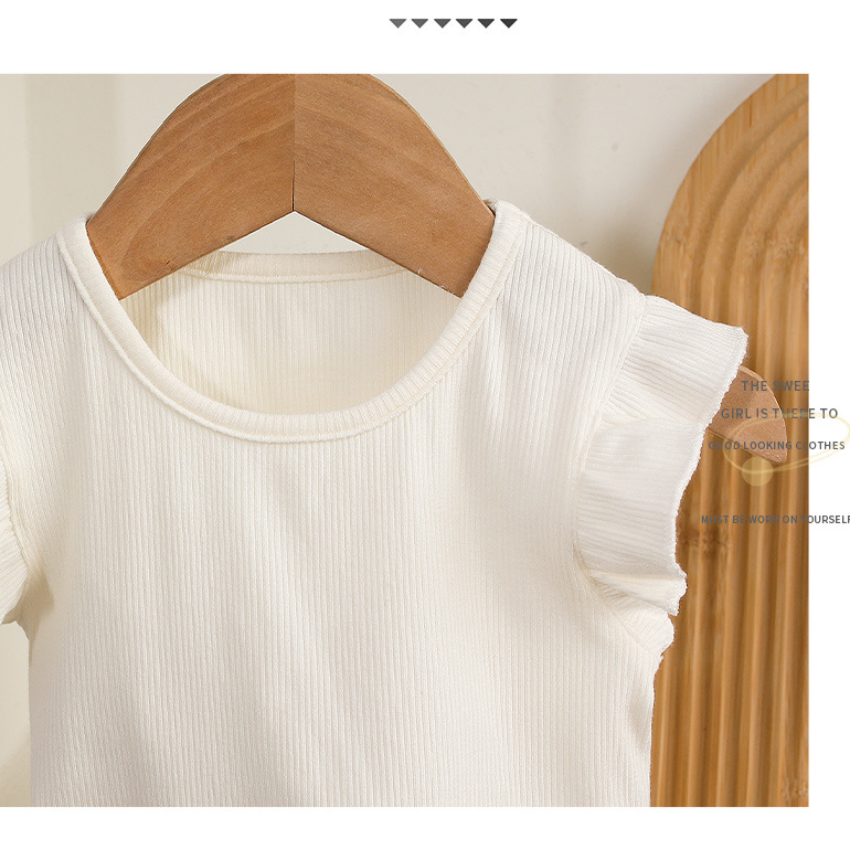3pcs White Lace - detailed Sleeveless Top and Blue Denim Shorts Set