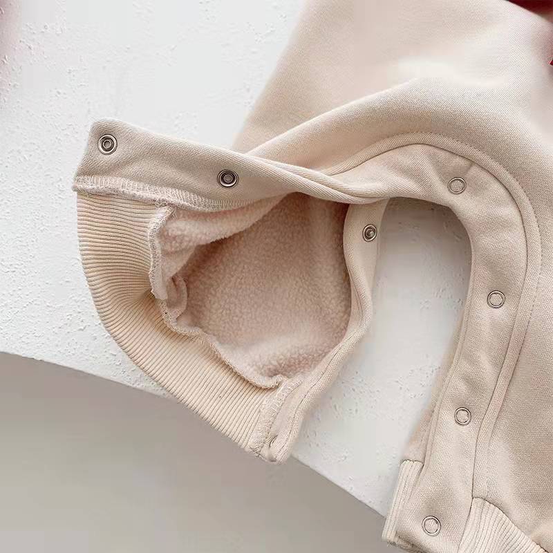Winter Thicken Baby Girl Bowknot Suspender Romper-kissminis