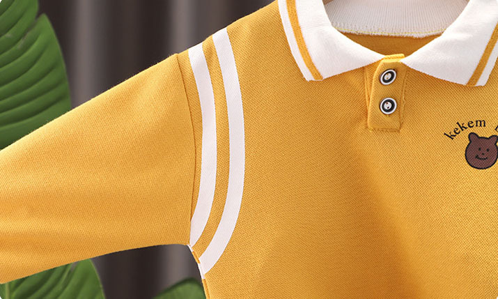 Toddler Boy/Girl Solid Color Bear Two-Piece Set-kissminis