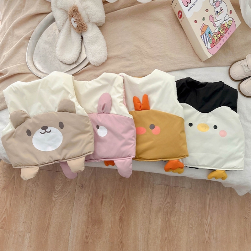 Baby Winter Thicken Animal Pattern Sleeveless Vest-kissminis