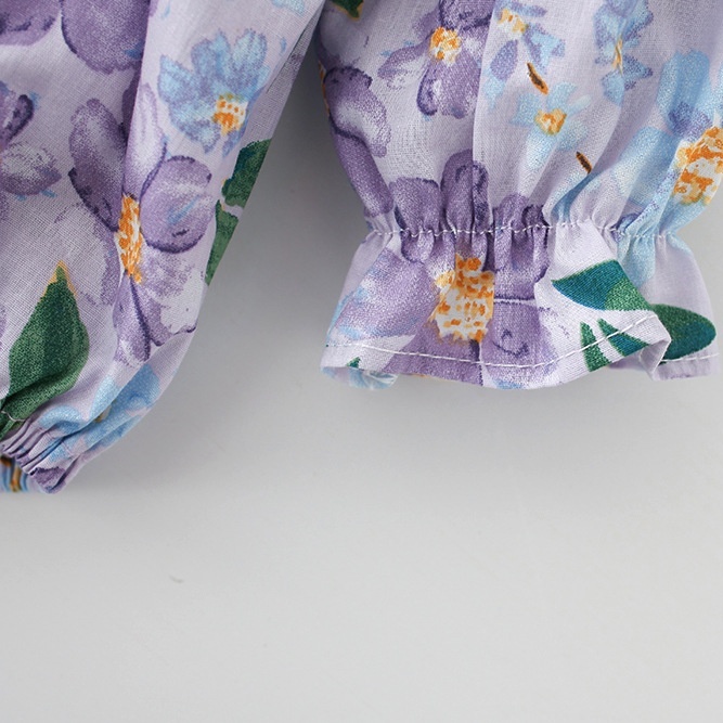 Baby Girl Violet Print Bodysuit-kissminis