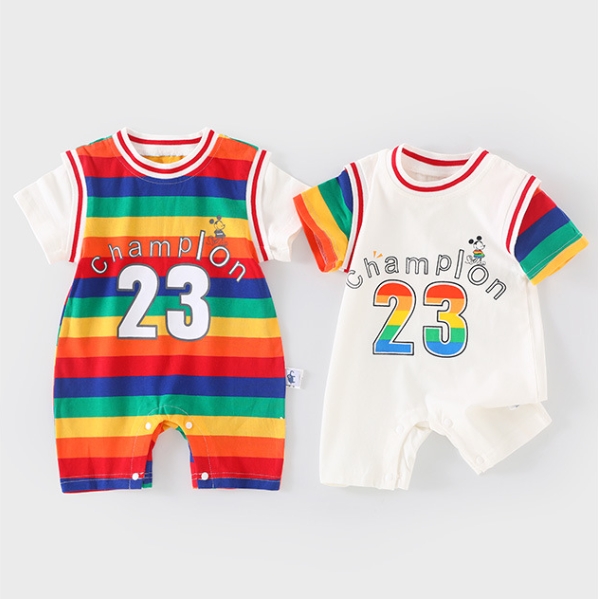Baby Boy Sport Print Romper-kissminis