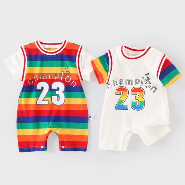 Baby Boy Sport Print Romper-kissminis