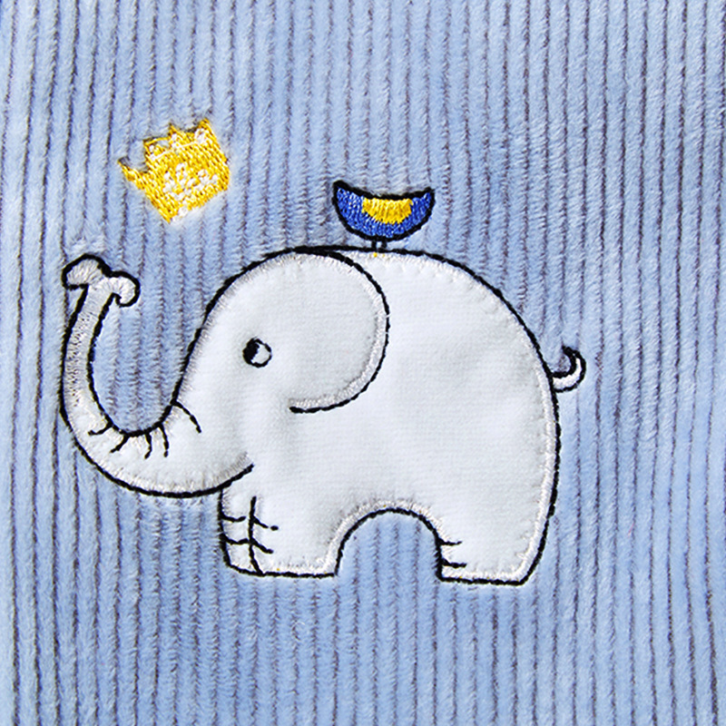 Baby Boy/Girl Spring Cute Animals Embroider Single Breasted Long Sleeve Romper-kissminis