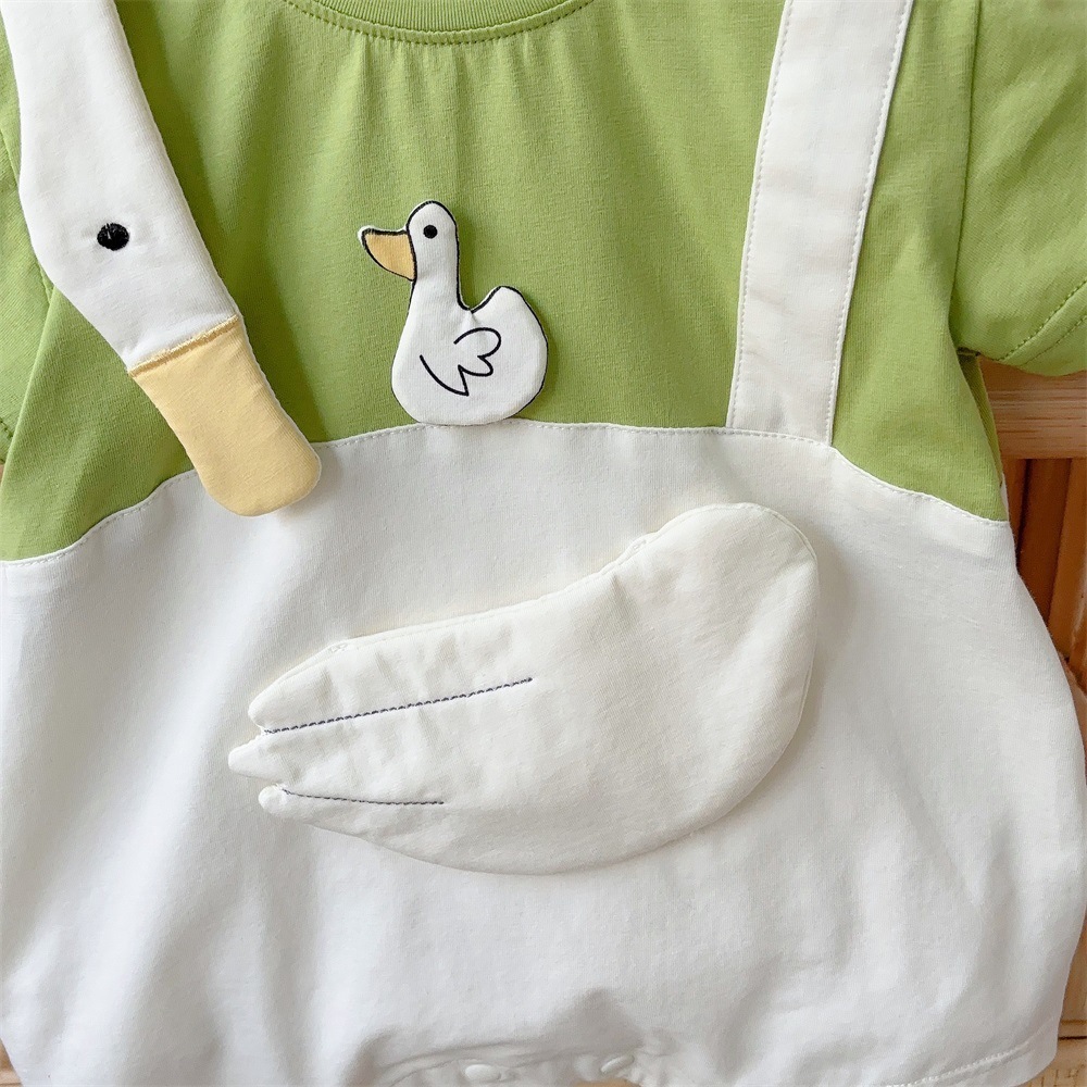 Baby Boy Duck Print Romper-kissminis