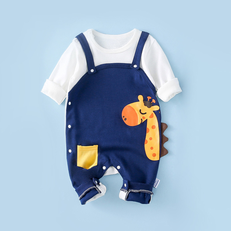 Baby Romper - 100% Cotton Long Sleeve Bodysuit for Boys & Girls, Cute Cartoon Print Outfit (Newborn-24 Months)