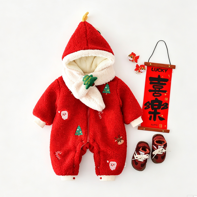 Baby Boy Christmas Warm Romper