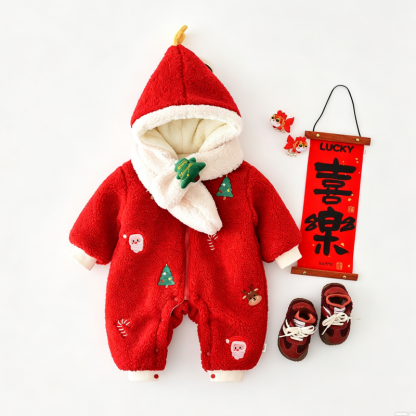Baby Boy Christmas Warm Romper