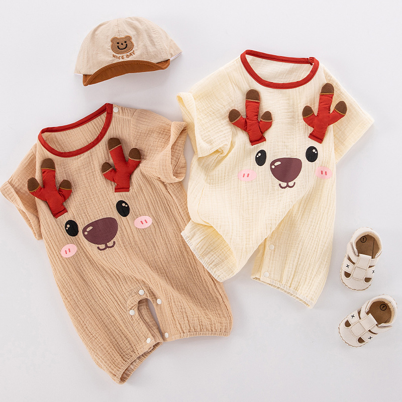 Baby Boy/Girl Cartoon Print Lie Fallow Rromper