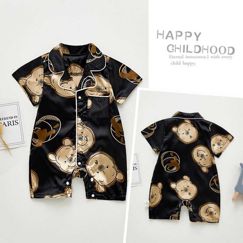 Baby Boy Cute Bear Short Sleeve Romper