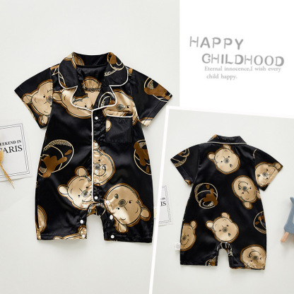 Baby Boy Cute Bear Short Sleeve Romper