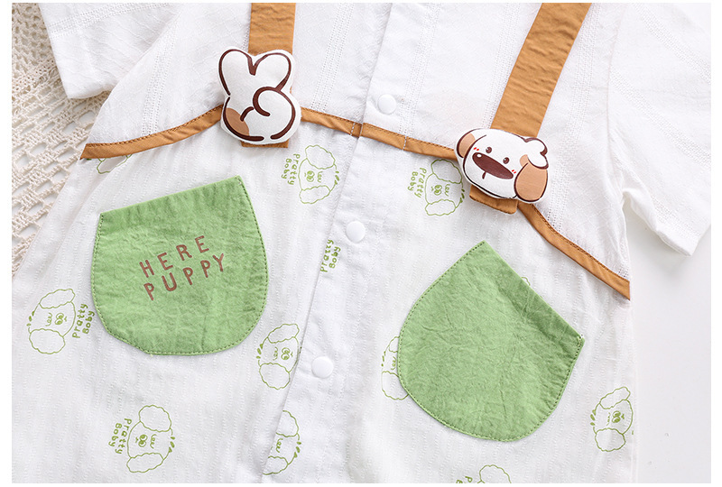 Baby Boy/Girl Cartoon Pattern Cute Bear Short Sleeve Romper