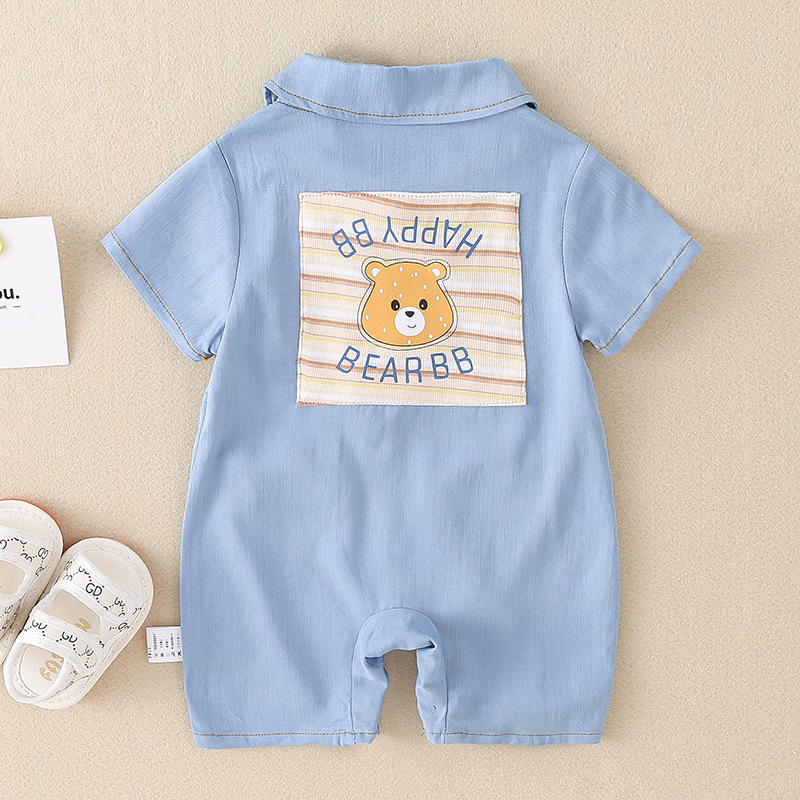 Baby Boy/Girl Cartoon Bear Stamp Duty Rromper