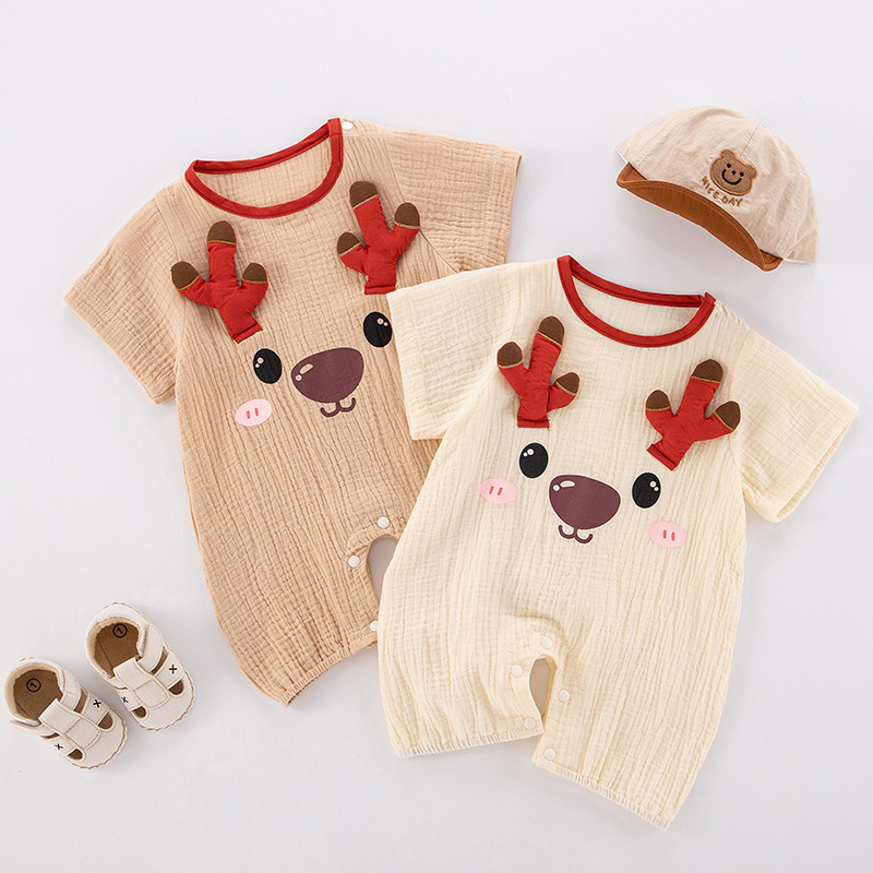 Baby Boy/Girl Cartoon Print Lie Fallow Rromper