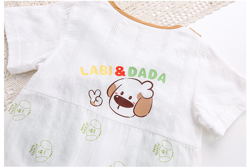 Baby Boy/Girl Cartoon Pattern Cute Bear Short Sleeve Romper