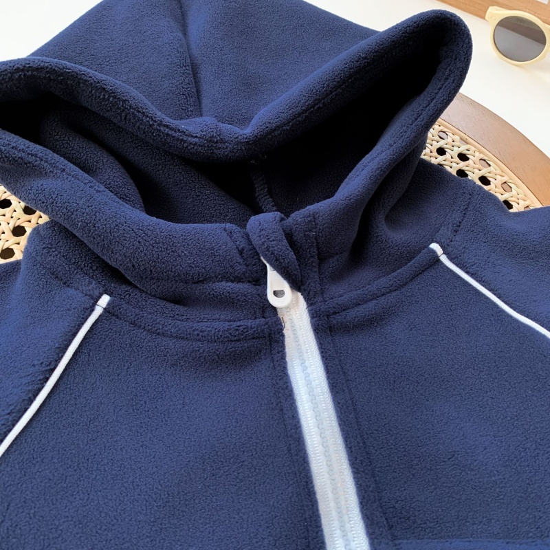 2pcs Baby Boy Reversible Padded Hooded Sweatshirt Pants Set